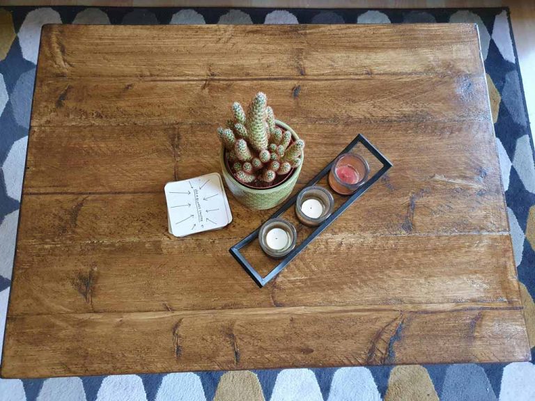 Reclaimed Wood Coffee Table - Birdseye