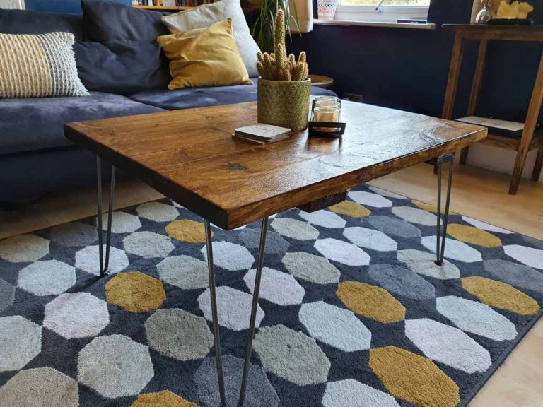 Reclaimed Wood Coffee Table - Left Side