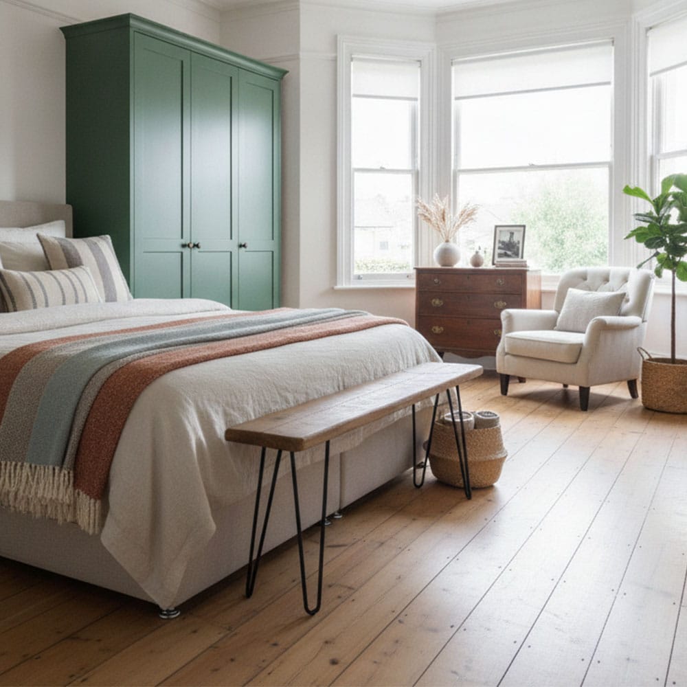 Small Wooden Bench - Hairpin Legs | Reclaimed Wood Benches - Image 2