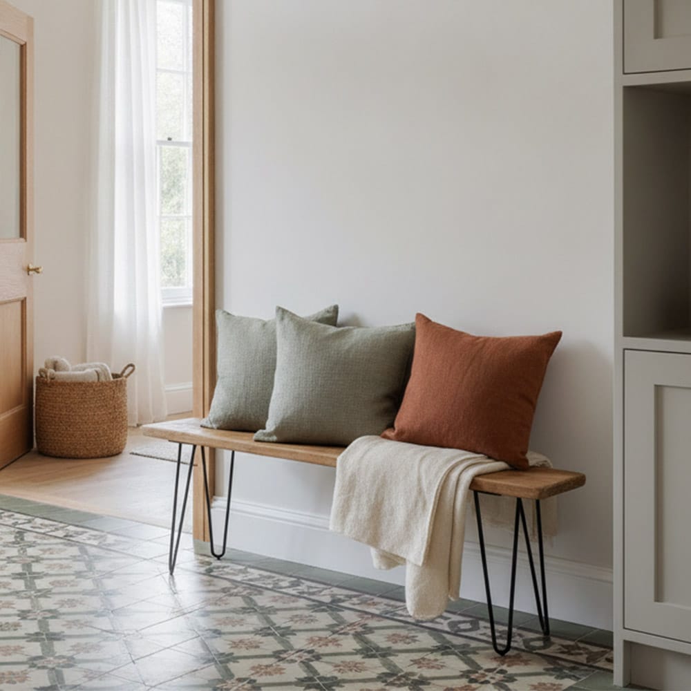 Small Wooden Bench - Hairpin Legs | Reclaimed Wood Benches - Image 3