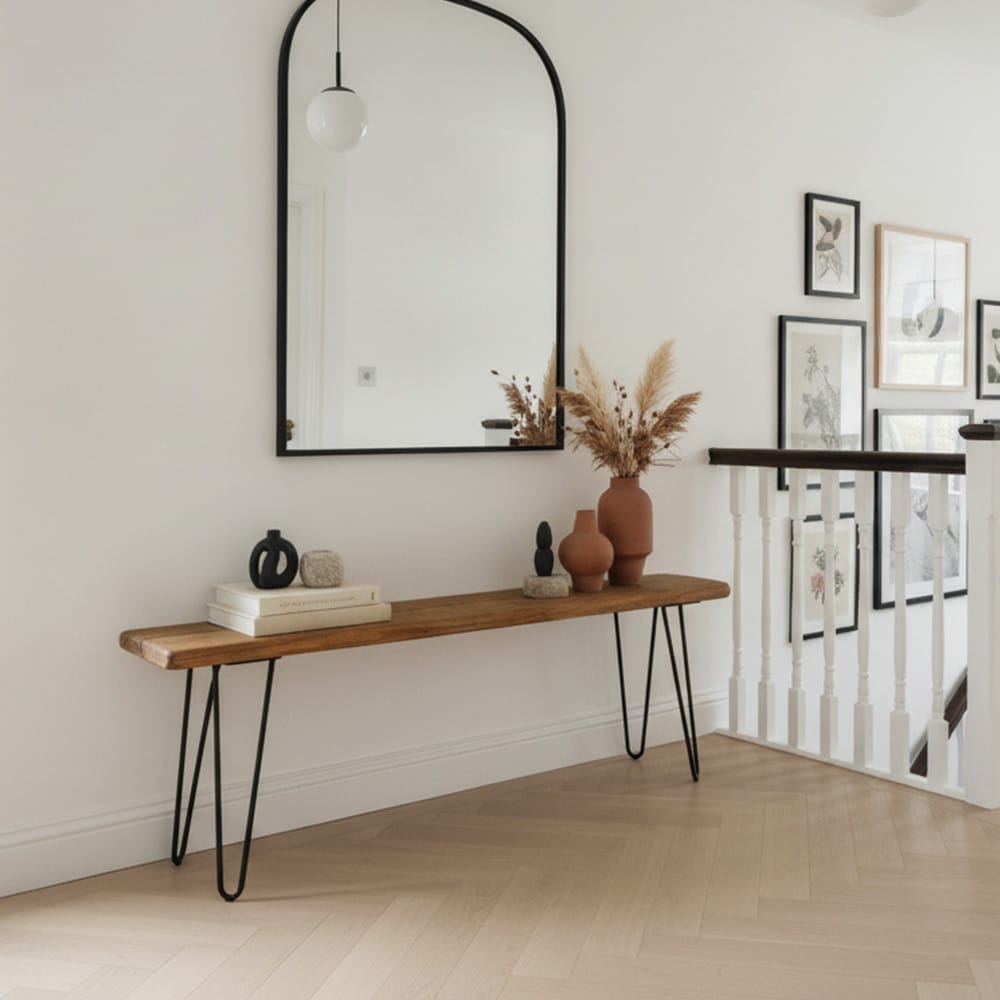 Small Wooden Bench - Hairpin Legs | Reclaimed Wood Benches - Image 4