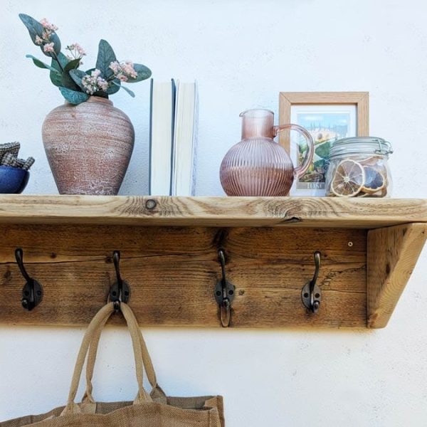 Wood Coat Rack Shelf