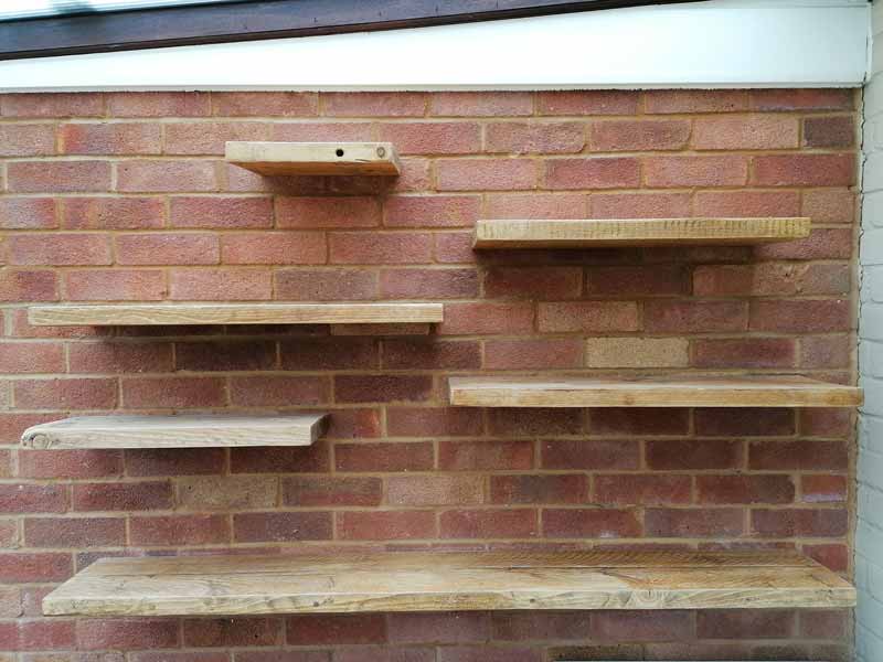 Rustic Wooden Floating Shelves with brackets (22x3.5cm) - Project