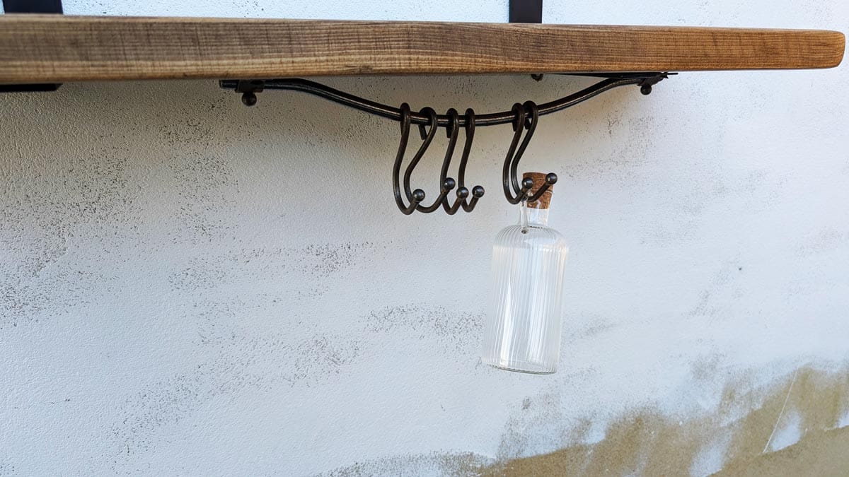 Antique Iron Hooks Rail