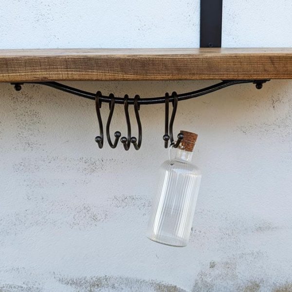 Antique Iron Hooks Rail