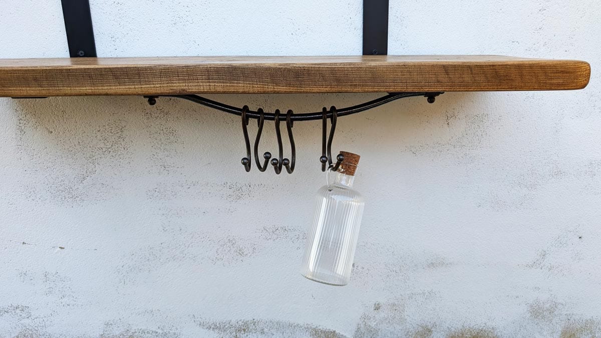 Antique Iron Hooks Rail