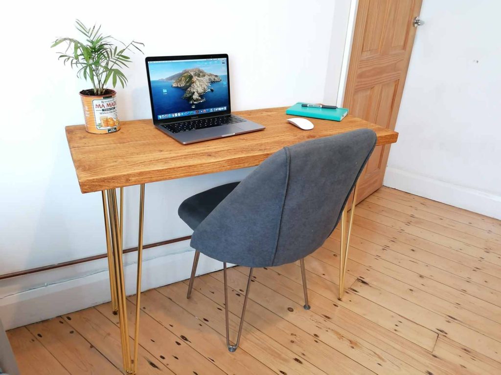 solid wood desks - Brass-legs