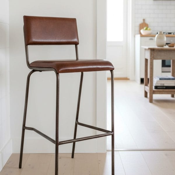 Leather High Stool Chair
