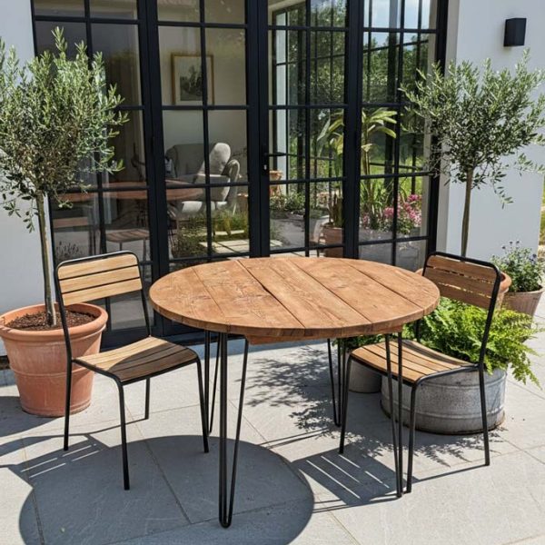 Garden Table Round Hairpin Legs