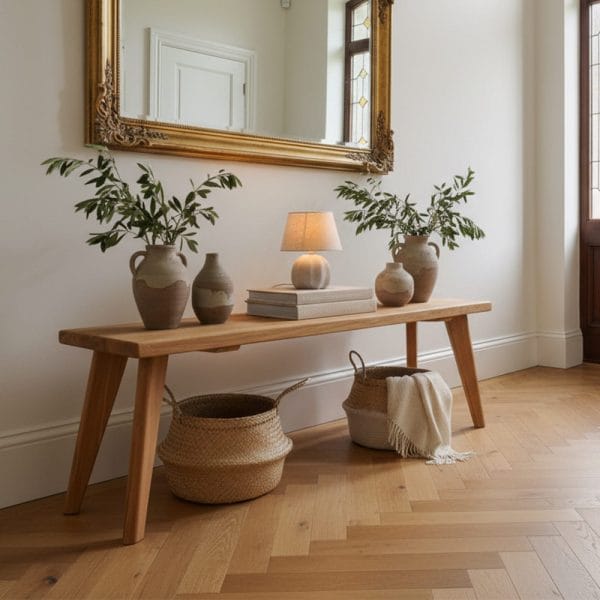 Tapered Oak Bench