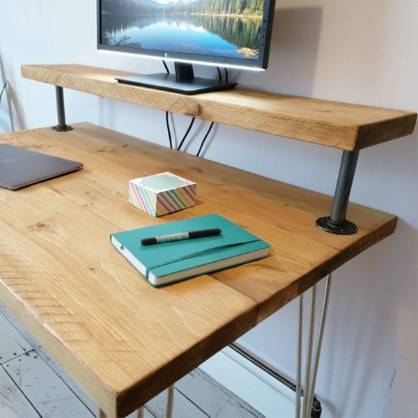 Add-on: Monitor Riser | Laptop Computer Stand For Desk | Reclaimed Wood Monitor Stand