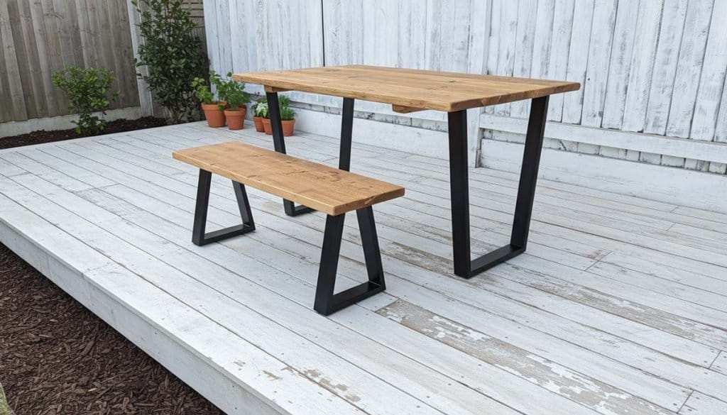 Garden Table Trapezium Frame Legs
