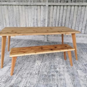 Wooden Leg - Dining Table & Bench - Studio