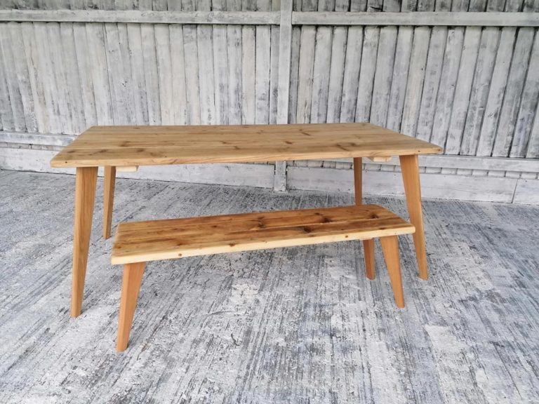 Wooden Leg - Dining Table & Bench - Studio