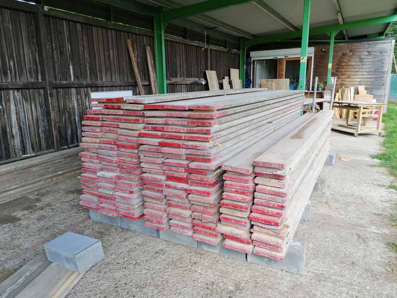 Reclaimed wood scaffold boards