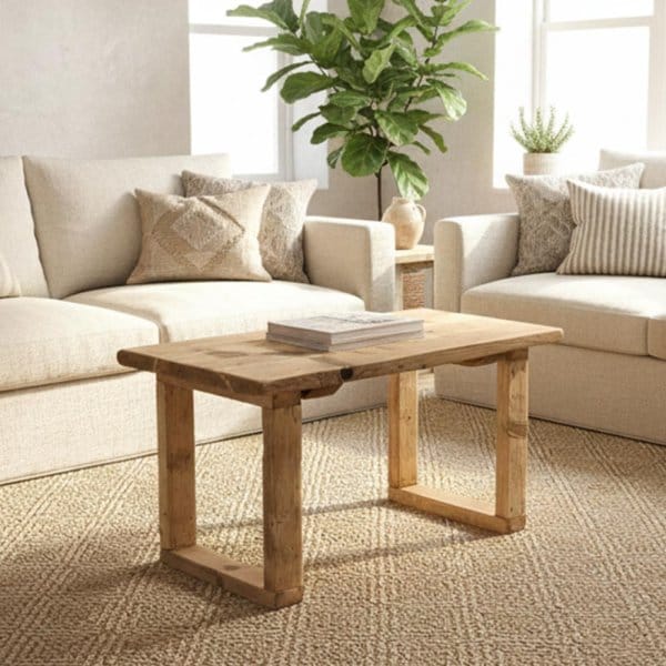 Square Coffee Table - Sq Legs | Rustic Reclaimed Wood Living Room Table | Rectangle