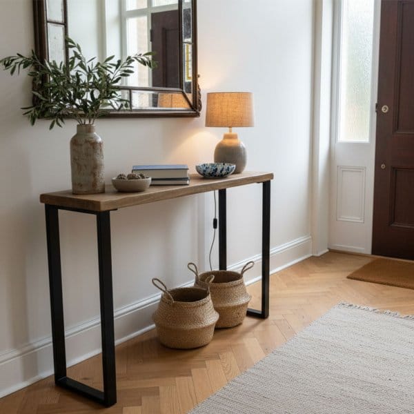 Hallway Console Table | Side Table Metal Frame Legs | Couch & Radiator Table