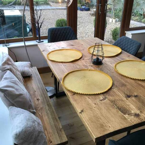 Dining Table - Square Frame - Rugger Brown -