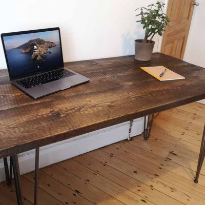 Desk - Jacobean - Steel Legs