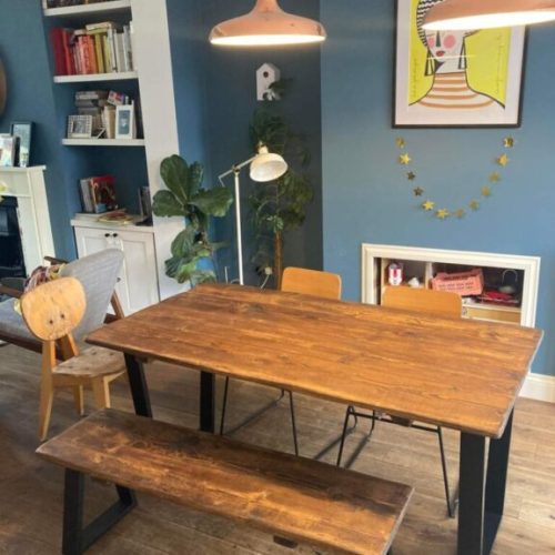 Trapezium Table Jacobean Dark Oak 662912938175053