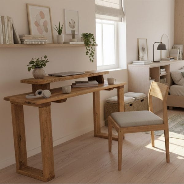 Reclaimed Solid Wood Desks - Square Legs | Rustic Home Office Desk